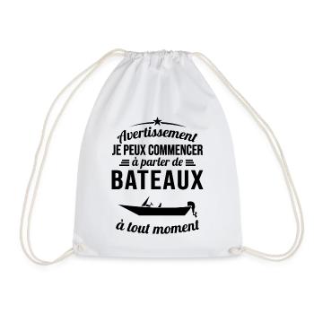 Parler De Bateaux À Tout Moment Cadeau Pêcheur - Sac de sport léger - blanc - Devant
