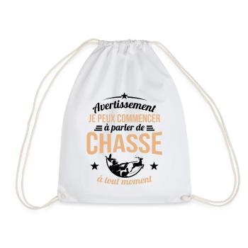 Parler De Chasse à Tout Moment Cadeau Chasseur - Sac de sport léger - blanc - Devant