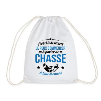 Parler De Chasse à Tout Moment Cadeau Chasseur - Sac de sport léger - blanc - Devant