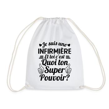 Je suis une Infirmière c'est mon super pouvoir - Sac de sport léger - blanc - Devant