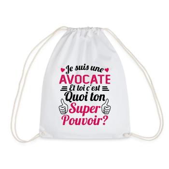 Je suis une Avocate c'est mon super pouvoir - Sac de sport léger - blanc - Devant