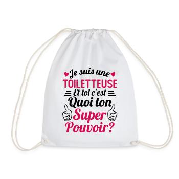 Je suis une Toiletteuse c'est mon super pouvoir - Sac de sport léger - blanc - Devant