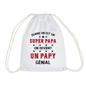 Un Super Papa On Devient Un Papy Génial - Sac de sport léger - blanc - Devant