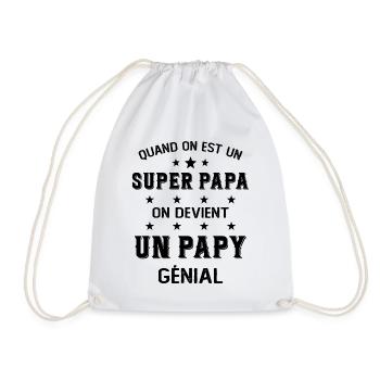 Un Super Papa On Devient Un Papy Génial - Sac de sport léger - blanc - Devant
