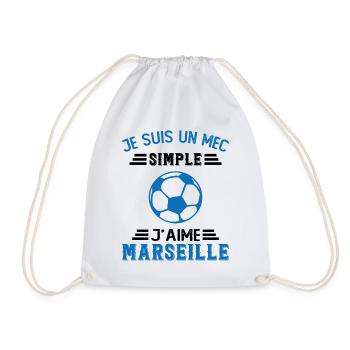 je suis un mec simple j'aime Marseille - Sac de sport léger - blanc - Devant