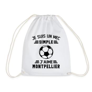 je suis un mec simple j aime Montpellier - Sac de sport léger - blanc - Devant