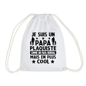 Plaquiste fête des pères futur papa - Sac de sport léger - blanc - Devant