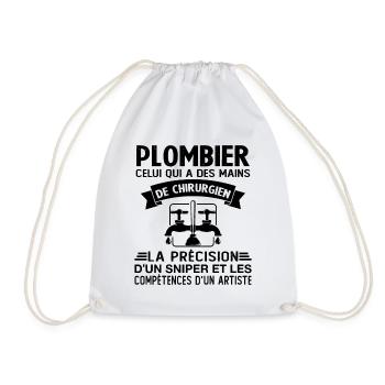Homme Cadeau drôle plombiers Humour - Sac de sport léger - blanc - Devant