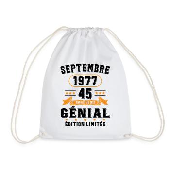 45 Ans Anniversaire Vintage Né(e) Septembre 1977 - Sac de sport léger - blanc - Devant