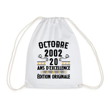 20 Ans Anniversaire Vintage Né(e) en Octobre 2002 - Sac de sport léger - blanc - Devant