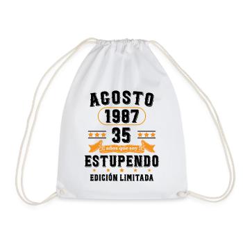 35 Ans Anniversaire Vintage Né(e) en Août 1987 - Sac de sport léger - blanc - Devant