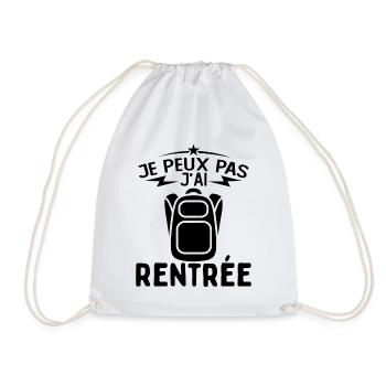j'peux pas j'ai Rentrée Humour Rentrée Scolaire - Sac de sport léger - blanc - Devant