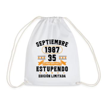 35 Ans Anniversaire Vintage Né(e) Septembre 1987 - Sac de sport léger - blanc - Devant