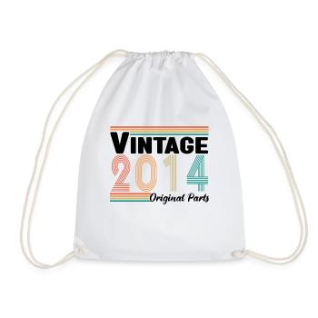 Vintage 2014 Originalteile Geburtstagsgeschenk - Turnbeutel - Weiß - Vorne