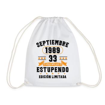 33 Ans Anniversaire Vintage Né(e) Septembre 1989 - Sac de sport léger - blanc - Devant