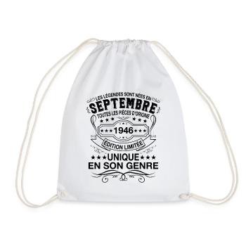 Les légendes sont nées en Septembre 1946 - Sac de sport léger - blanc - Devant