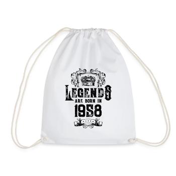 1958 legends birthday - Drawstring Bag - white - Front
