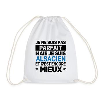 Je ne suis pas parfait mais Alsacien Alsace Cadeau - Sac de sport léger - blanc - Devant