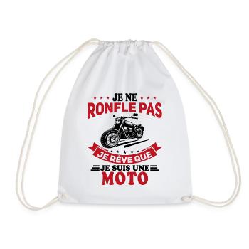 Je Ne Ronfle Pas Je Rêve Que Je Suis Une Moto - Sac de sport léger - blanc - Devant