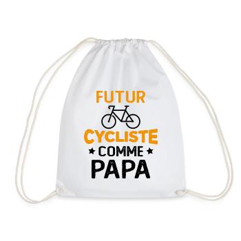Futur cycliste comme papa - Sac de sport léger - blanc - Devant