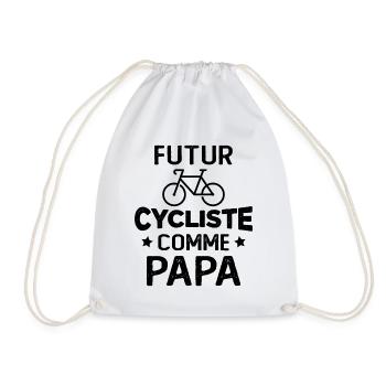 Futur cycliste comme papa - Sac de sport léger - blanc - Devant
