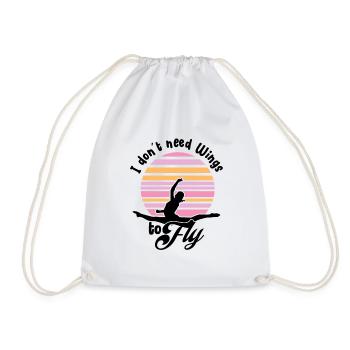 I Don't Need Wings To Fly - Gymnast Girl Gift Idea - Drawstring Bag - white - Front