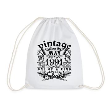 Birthday 1991 May 1991! born May 1991 - Drawstring Bag - white - Front