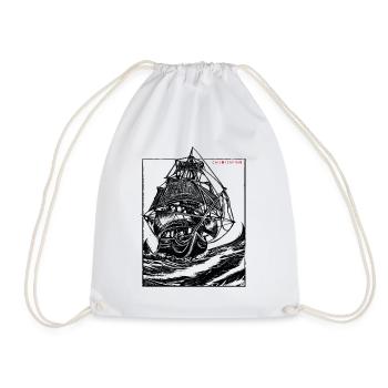 Ship on rough seas - Drawstring Bag - white - Front