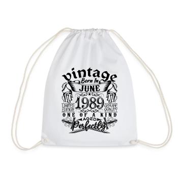 Geburtstag 1989 Juni 1989! geboren im Juni 1989 - Turnbeutel - Weiß - Vorne