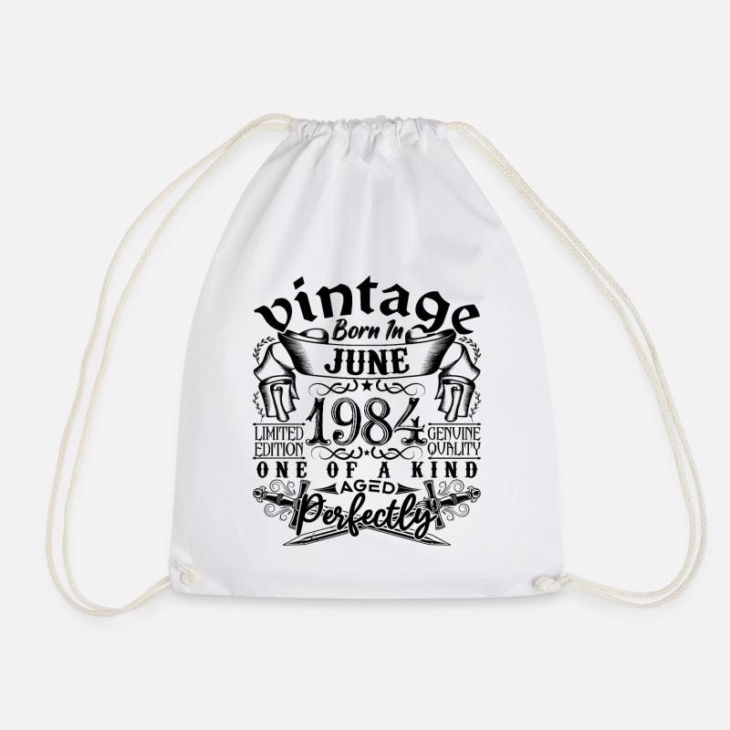 Geburtstag 1984 Juni 1984! geboren im Juni 1984 - Turnbeutel - Weiß