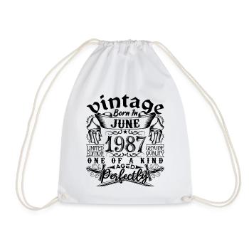 Birthday 1987 June 1987! born June 1987 - Drawstring Bag - white - Front