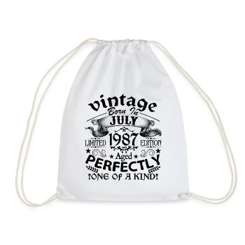 Juillet 1987 | Vintage 1987 | né en Juillet - Sac de sport léger - blanc - Devant