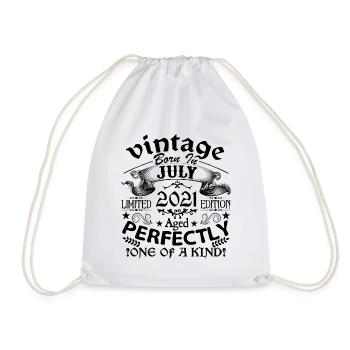 July 2021 | Vintage 2021 | born in July - Drawstring Bag - white - Front