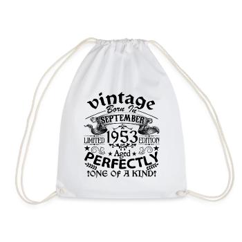 Septembre 1953 | Vintage 1953 | né en Septembre - Sac de sport léger - blanc - Devant