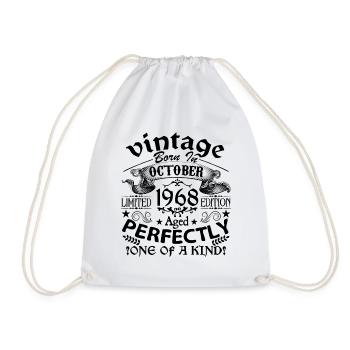 Octobre 1968 | Vintage 1968 | né en Octobre - Sac de sport léger - blanc - Devant