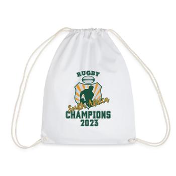 South Africa Rugby Champions 2023 - Drawstring Bag - white - Front