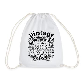 Birthday 2014 November 2014 born in November - Drawstring Bag - white - Front