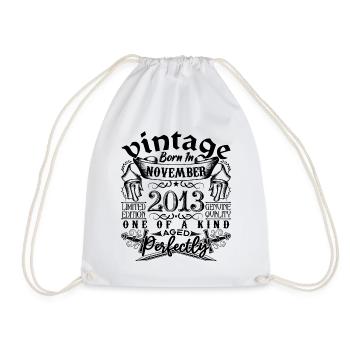 Birthday 2013 November 2013 born in November - Drawstring Bag - white - Front