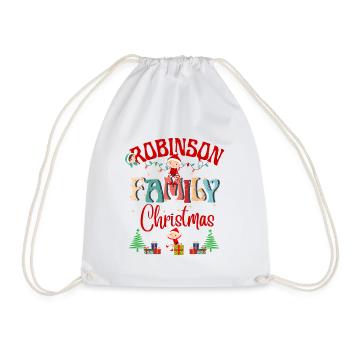 Robinson Familie Weihnachten Personalisiertes Design - Turnbeutel - Weiß - Vorne