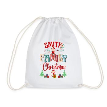 Smith Family Christmas Celebration Design - Drawstring Bag - white - Front