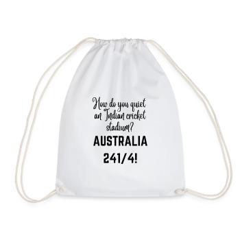Funny Cricket Text Design India /Australia Final - Drawstring Bag - white - Front