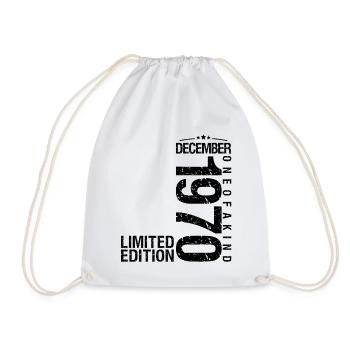 Birthday December 1970 December born in December - Drawstring Bag - white - Front