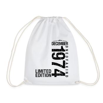 Birthday December 1974 December born in December - Drawstring Bag - white - Front