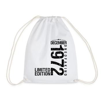 Birthday December 1972 December born in December - Drawstring Bag - white - Front