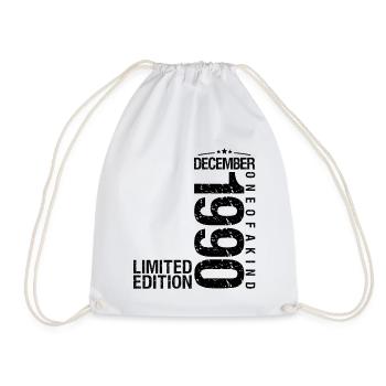 Birthday December 1990 December born in December - Drawstring Bag - white - Front