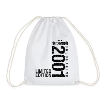 Birthday December 2001 December born in December - Drawstring Bag - white - Front
