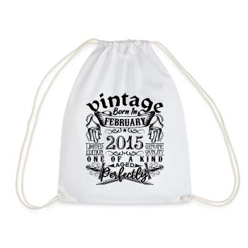 Anniversaire 2015 Février 2015 né en Février - Sac de sport léger - blanc - Devant