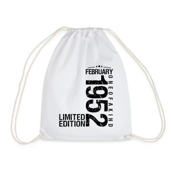 Anniversaire Février 1952 Février né en Février - Sac de sport léger - blanc - Devant