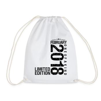 Birthday February 2018 February born in February - Drawstring Bag - white - Front