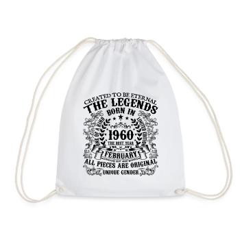 Anniversaire 1960 Février 1960 né en Février 1960 - Sac de sport léger - blanc - Devant